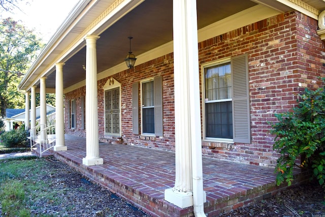 deck with covered porch