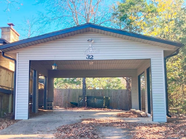 view of car parking featuring a carport