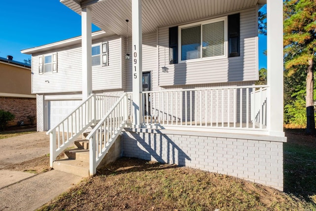 property entrance featuring a garage