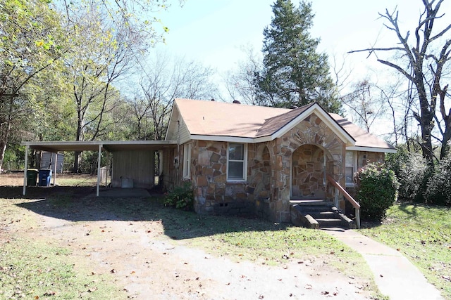 view of front of property with a carport