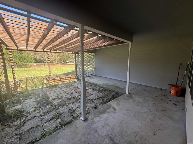 view of patio featuring a pergola
