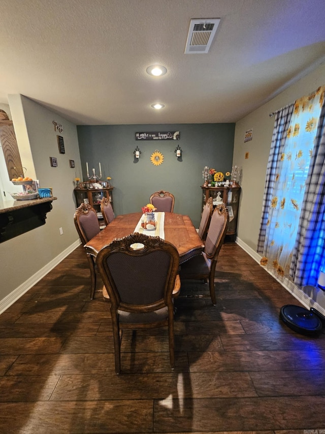 513 Saint Charles Ct, Haskell, AR 72015 - dining space with wood-type flooring, recessed lighting, a textured ceiling, and baseboards
