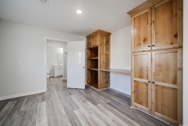 interior space with light hardwood / wood-style flooring