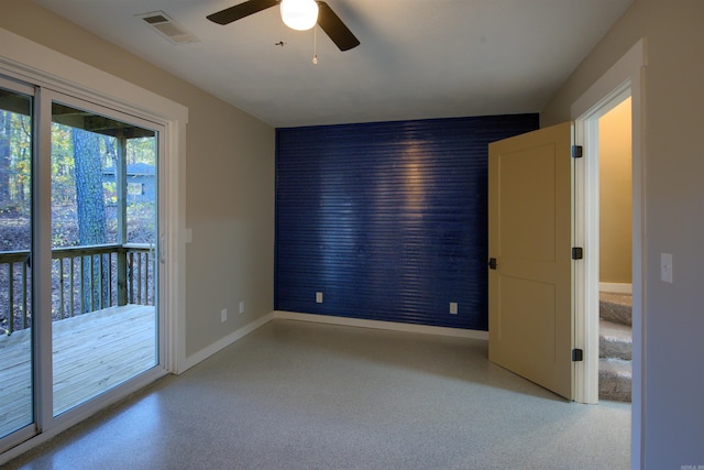 spare room featuring ceiling fan