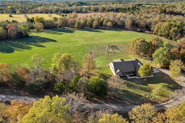 drone / aerial view featuring a rural view