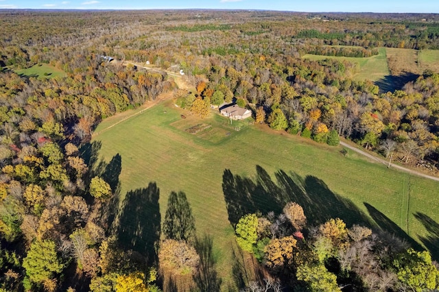 bird's eye view with a rural view