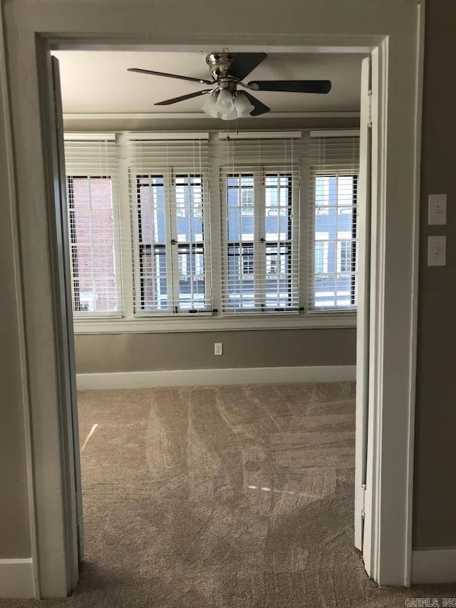 unfurnished room featuring a wealth of natural light and carpet flooring