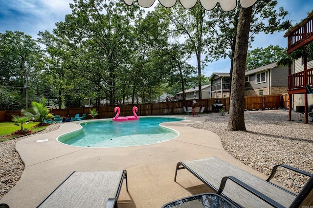 view of pool featuring a patio