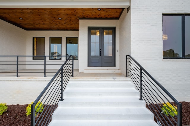 view of exterior entry with french doors