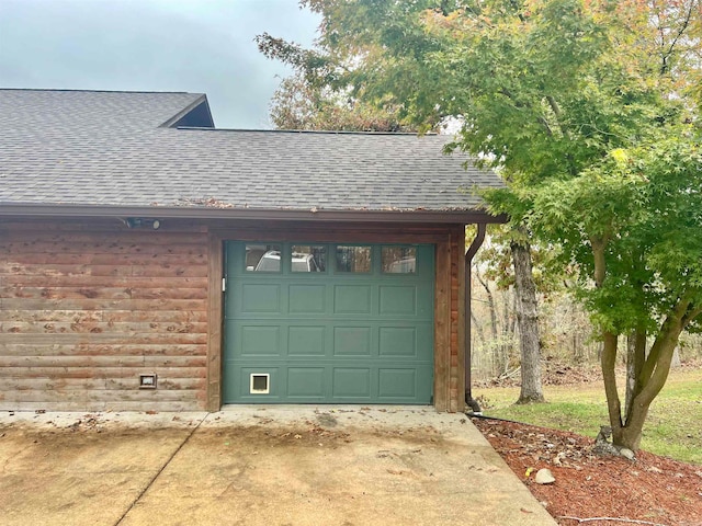 view of garage