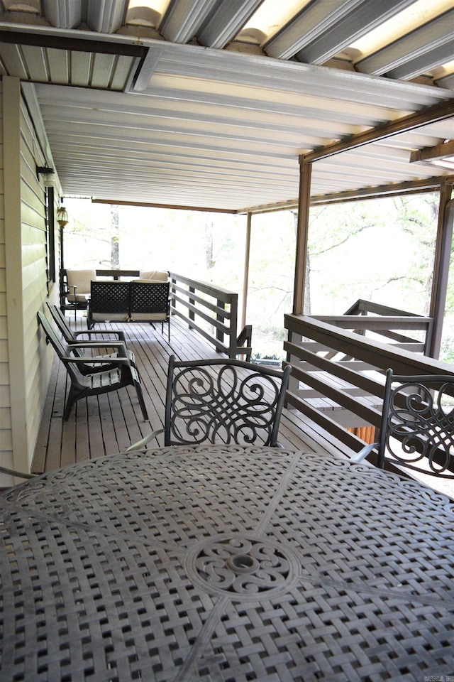 deck featuring an outdoor living space