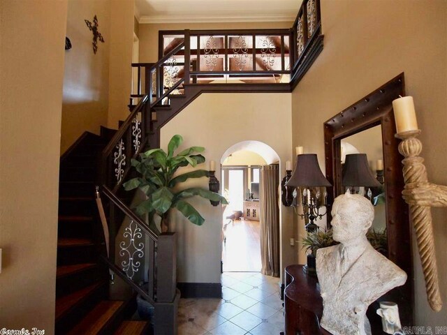 view of tiled entrance foyer