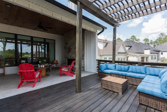 deck featuring an outdoor hangout area