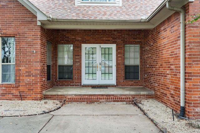 property entrance with french doors