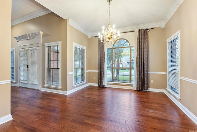 interior space with plenty of natural light and dark wood-type flooring