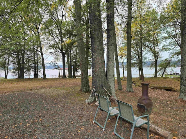 view of yard featuring a water view