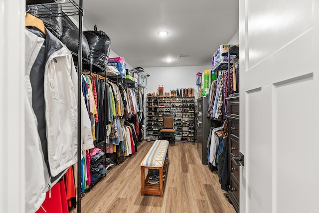 spacious closet featuring wood-type flooring