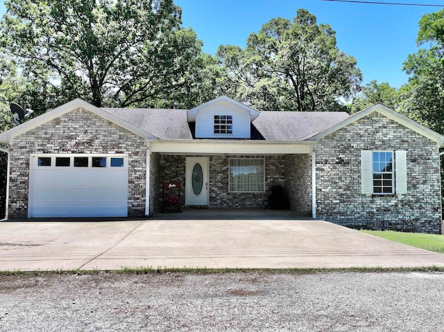 view of front of house with a garage