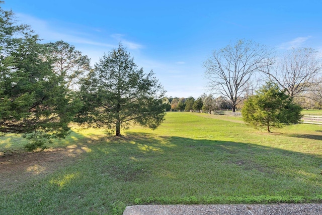 view of yard featuring a rural view