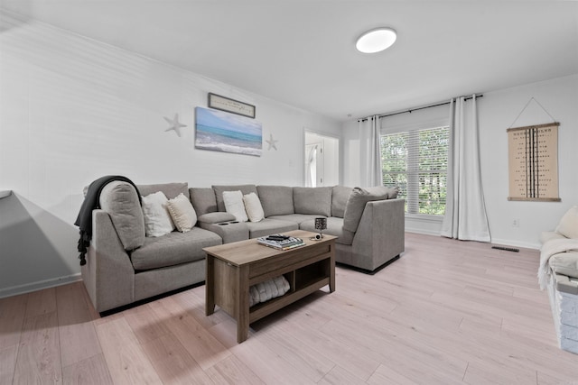 living room featuring light hardwood / wood-style floors