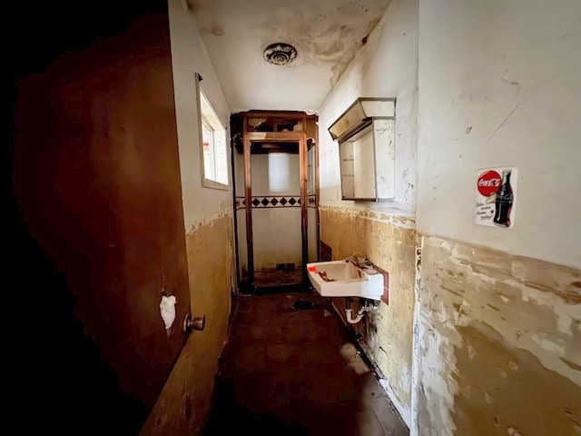 corridor featuring sink