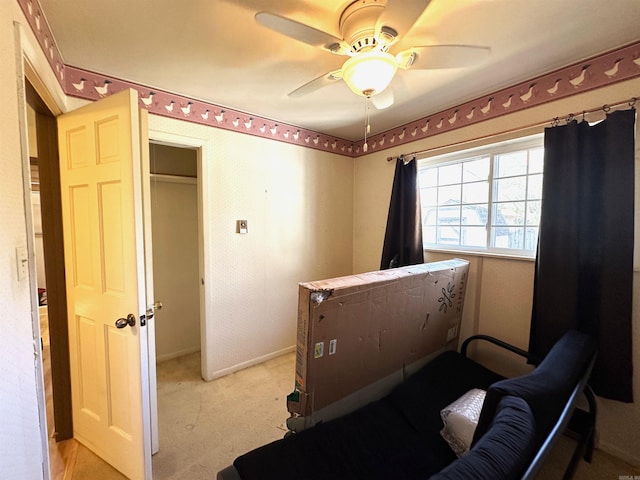1107 Glenaire St, Mena, AR 71953 - bedroom with light carpet and ceiling fan