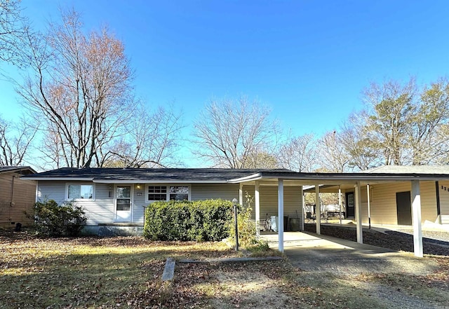 view of front of home featuring a carport