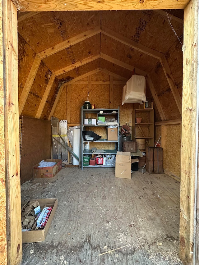 view of unfinished attic