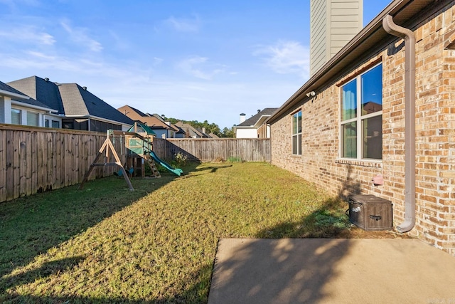 view of yard with a playground