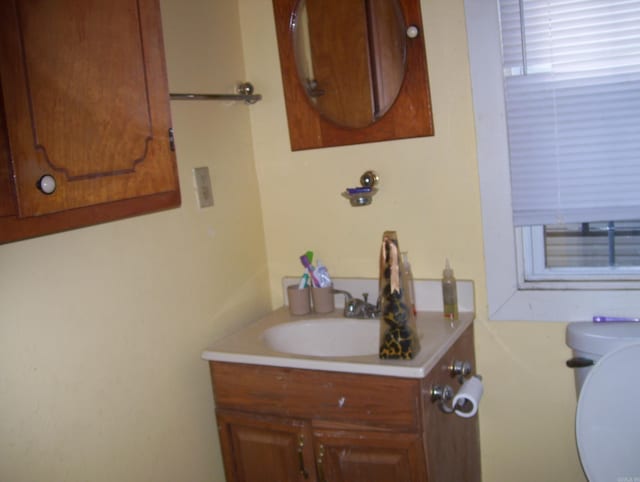 bathroom with vanity and toilet