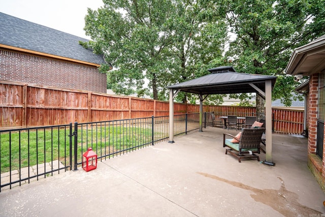 view of patio with a gazebo