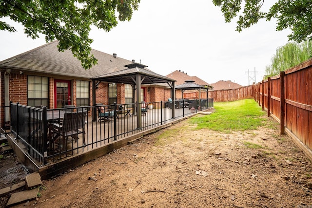 view of yard featuring a gazebo