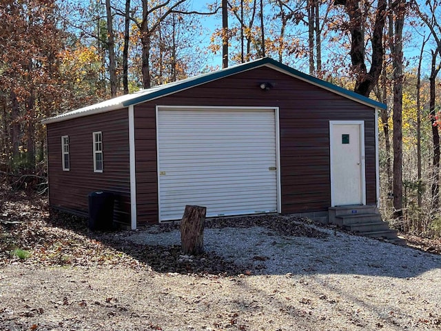 view of garage