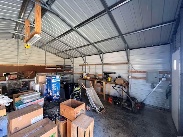 garage featuring electric panel