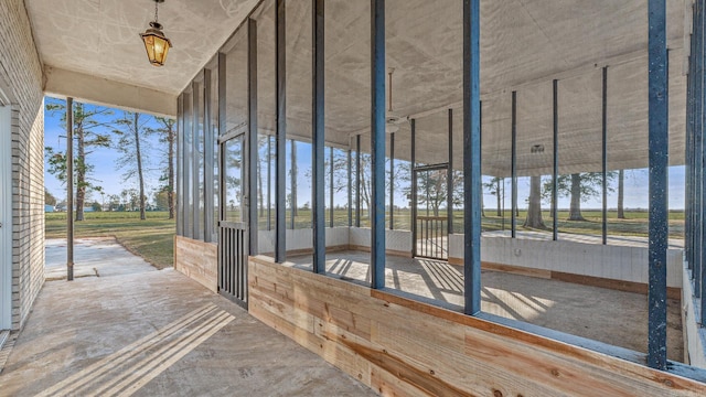 view of unfurnished sunroom