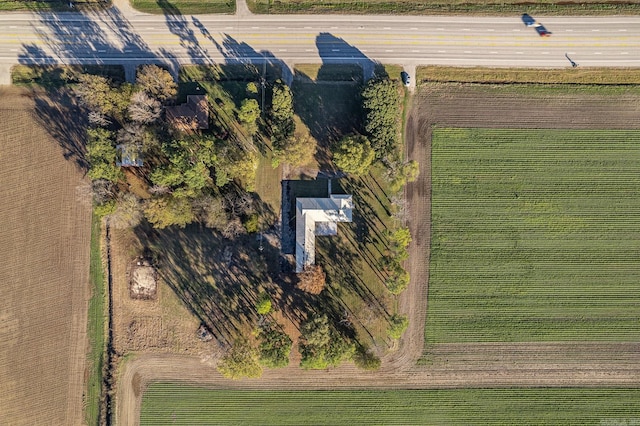 aerial view featuring a rural view