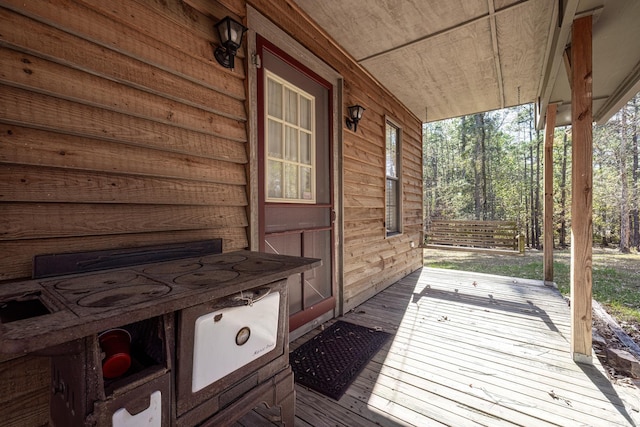 deck with covered porch