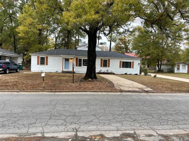 view of single story home