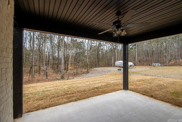 view of patio with ceiling fan