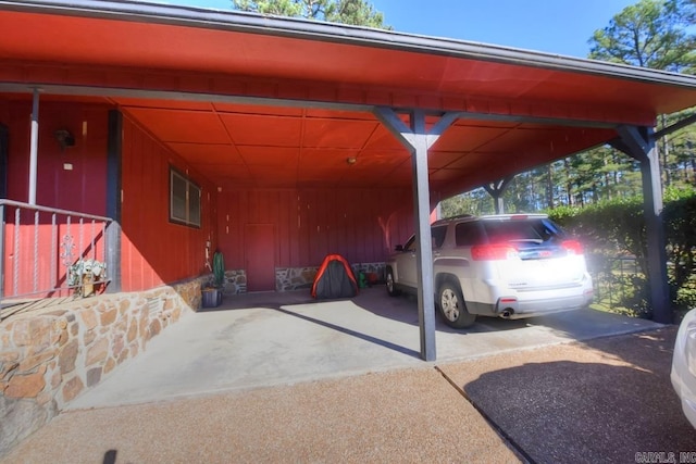 view of parking featuring a carport