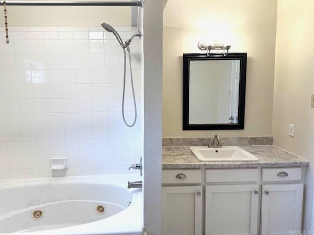 bathroom with vanity and tub / shower combination