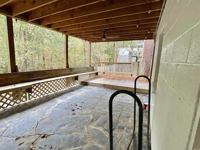 view of patio / terrace with ceiling fan