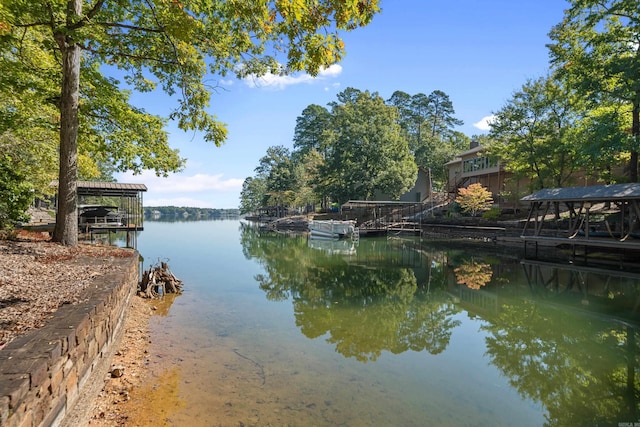 water view with a dock