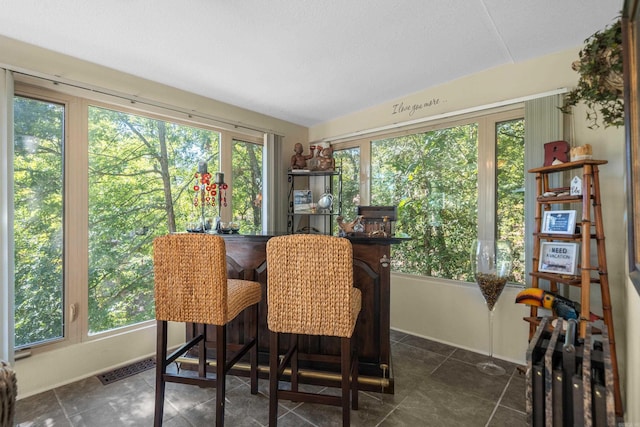 dining area with bar area