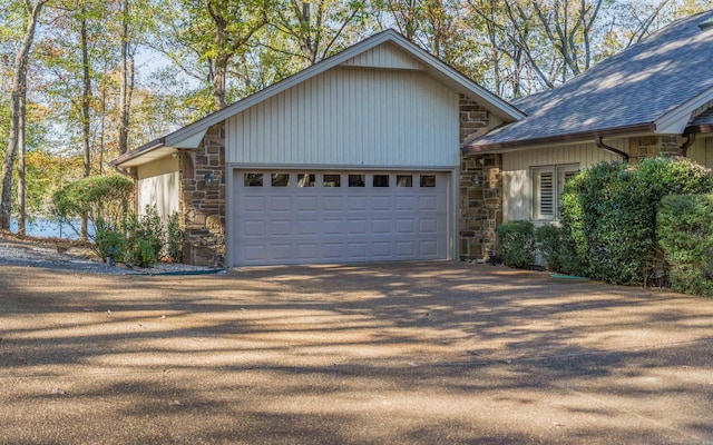 exterior space featuring a garage