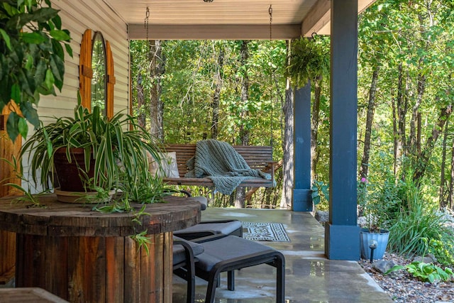 view of patio with a porch