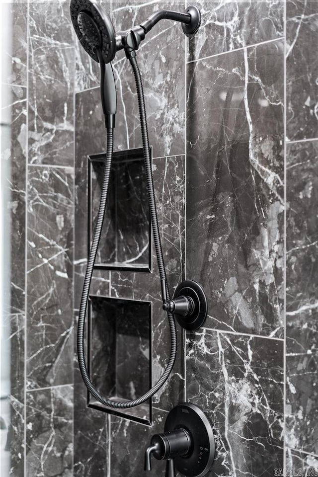 details with tiled shower