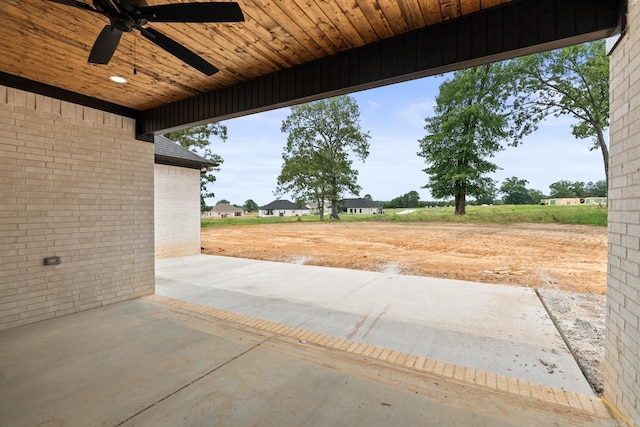 view of patio / terrace with ceiling fan