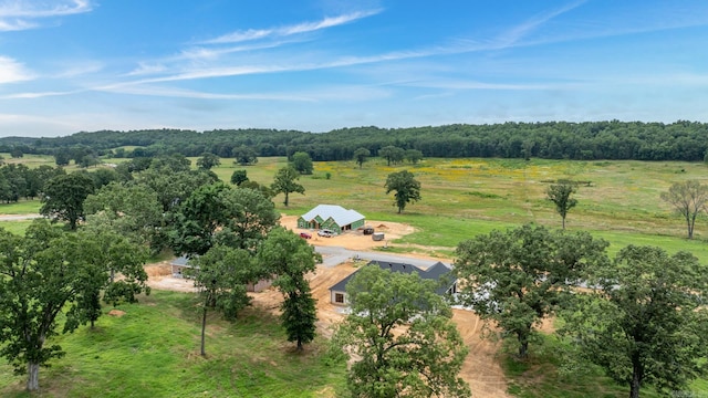 aerial view with a rural view