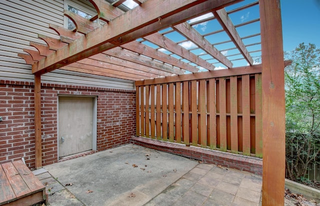 view of patio / terrace with a pergola